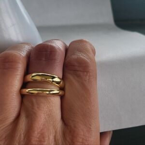 Yellow Gold Open Double Ring Size 7